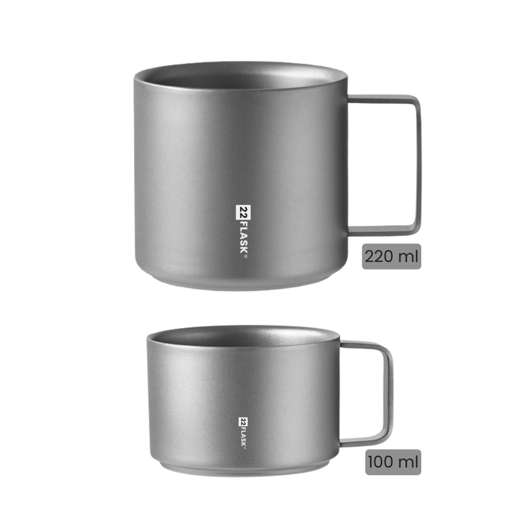 Titanium Double Layer Coffee Cup (100ml/220ml)