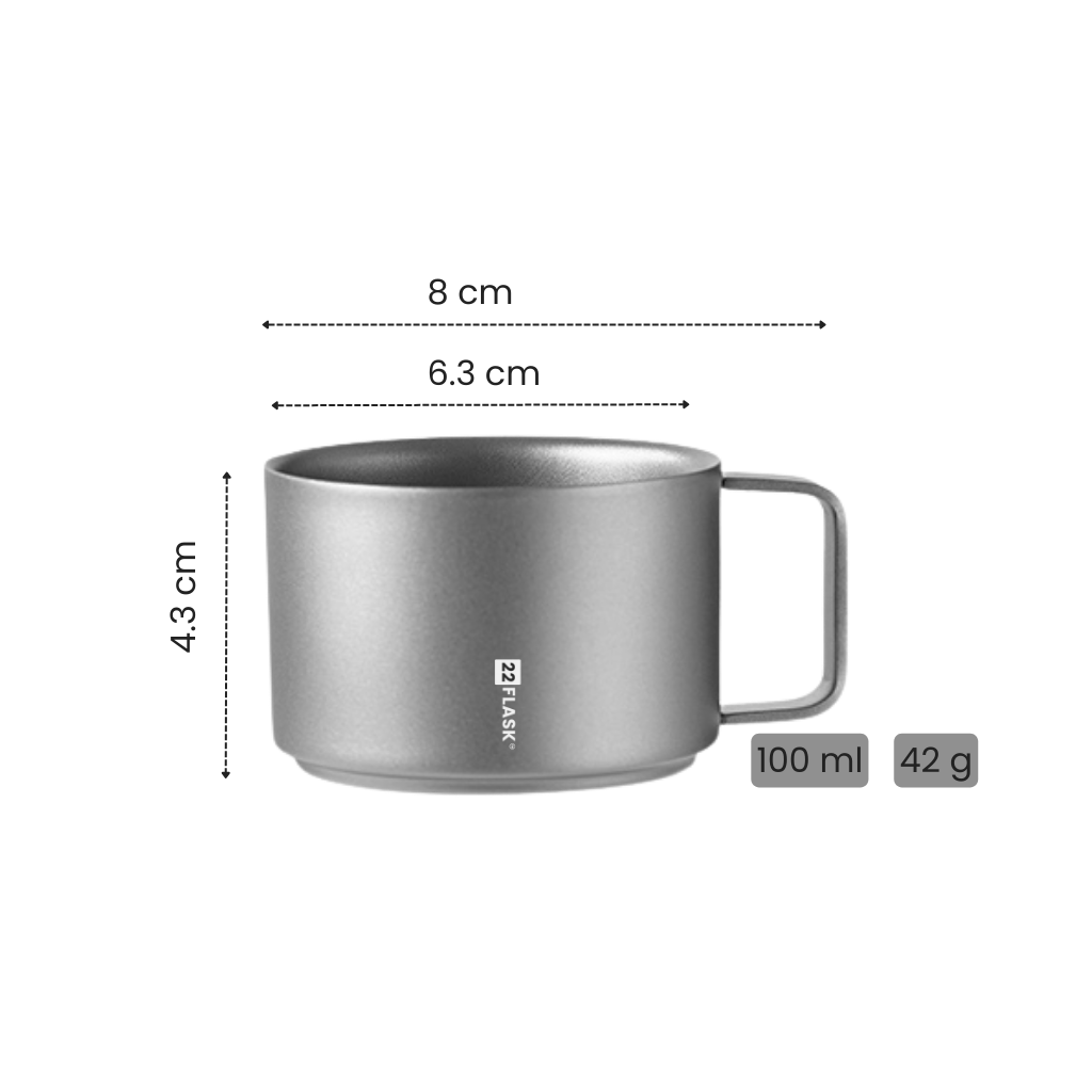 Titanium Double Layer Coffee Cup (100ml/220ml)