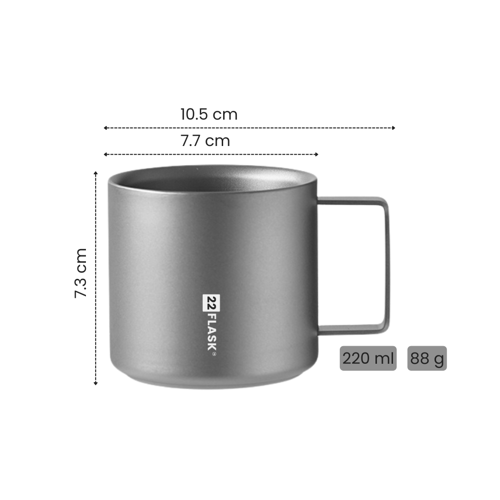 Titanium Double Layer Coffee Cup (100ml/220ml)