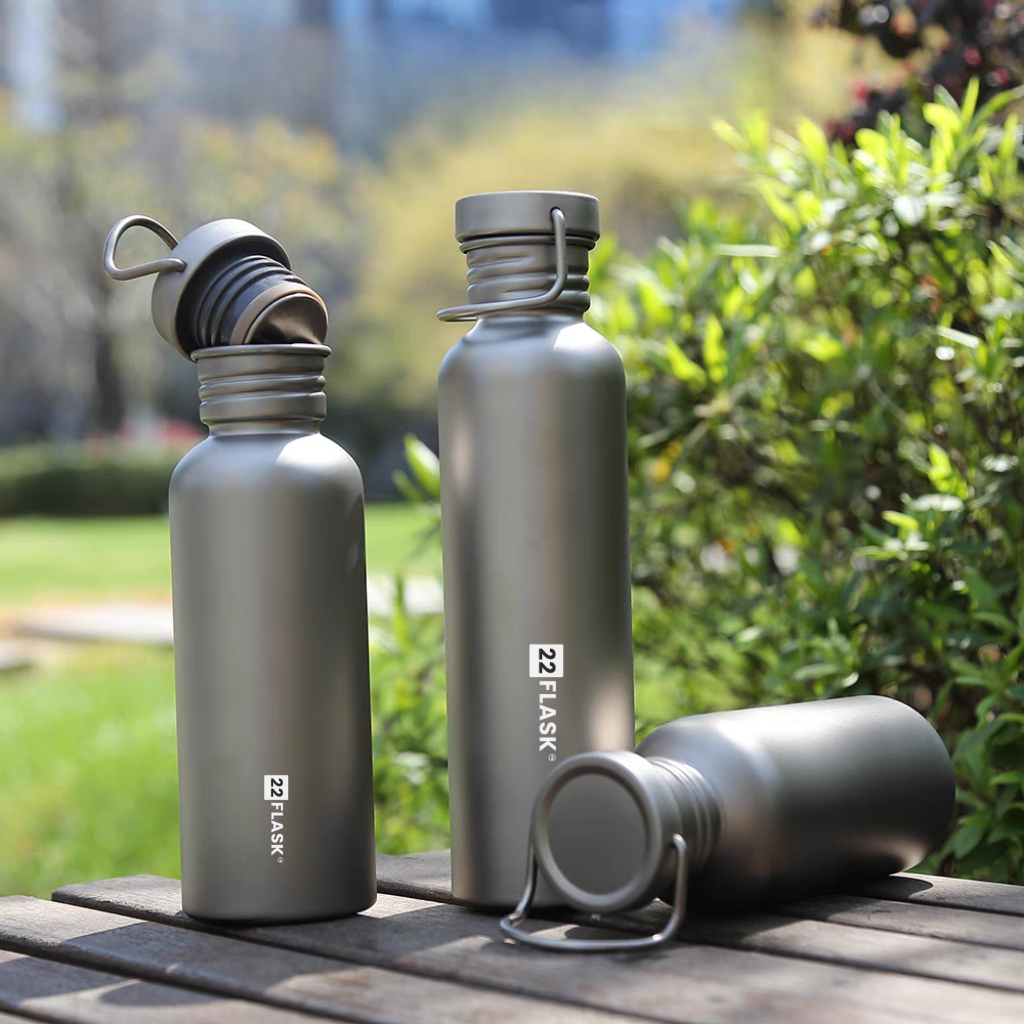 Titanium Single Layer Travel Bottle, Ultra Light & Leak Proof
