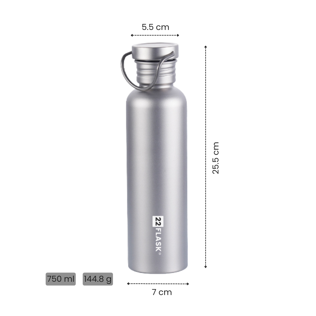 Titanium Single Layer Travel Bottle, Ultra Light & Leak Proof