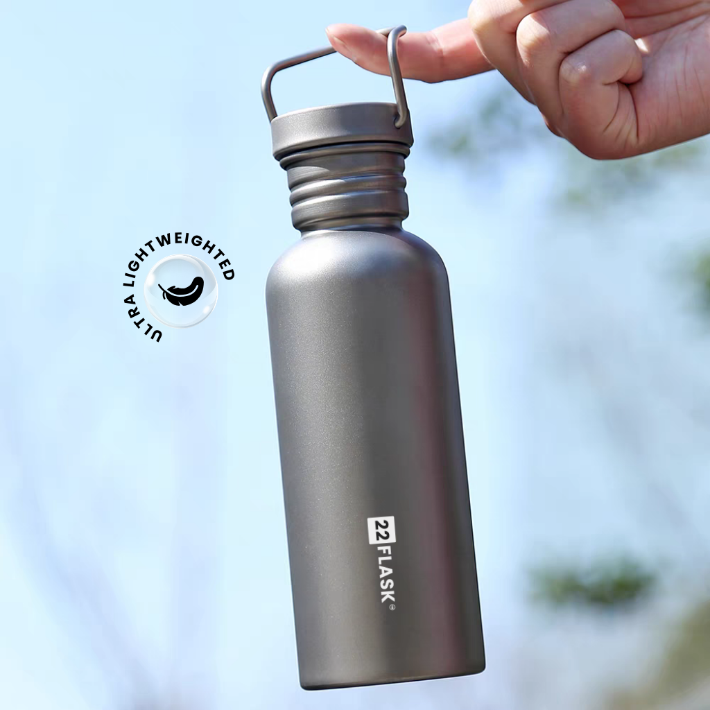 Titanium Single Layer Travel Bottle, Ultra Light & Leak Proof