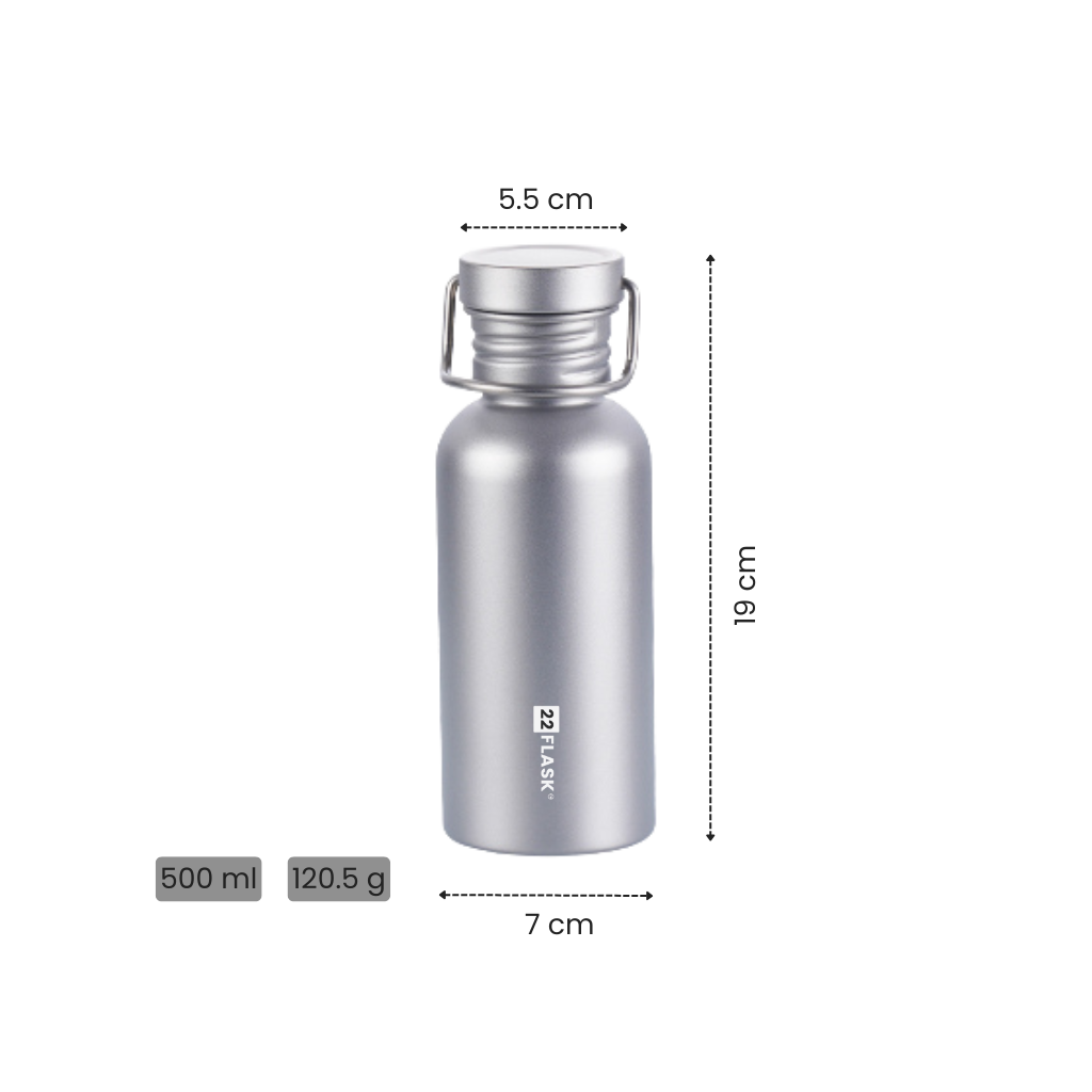 Titanium Single Layer Travel Bottle, Ultra Light & Leak Proof
