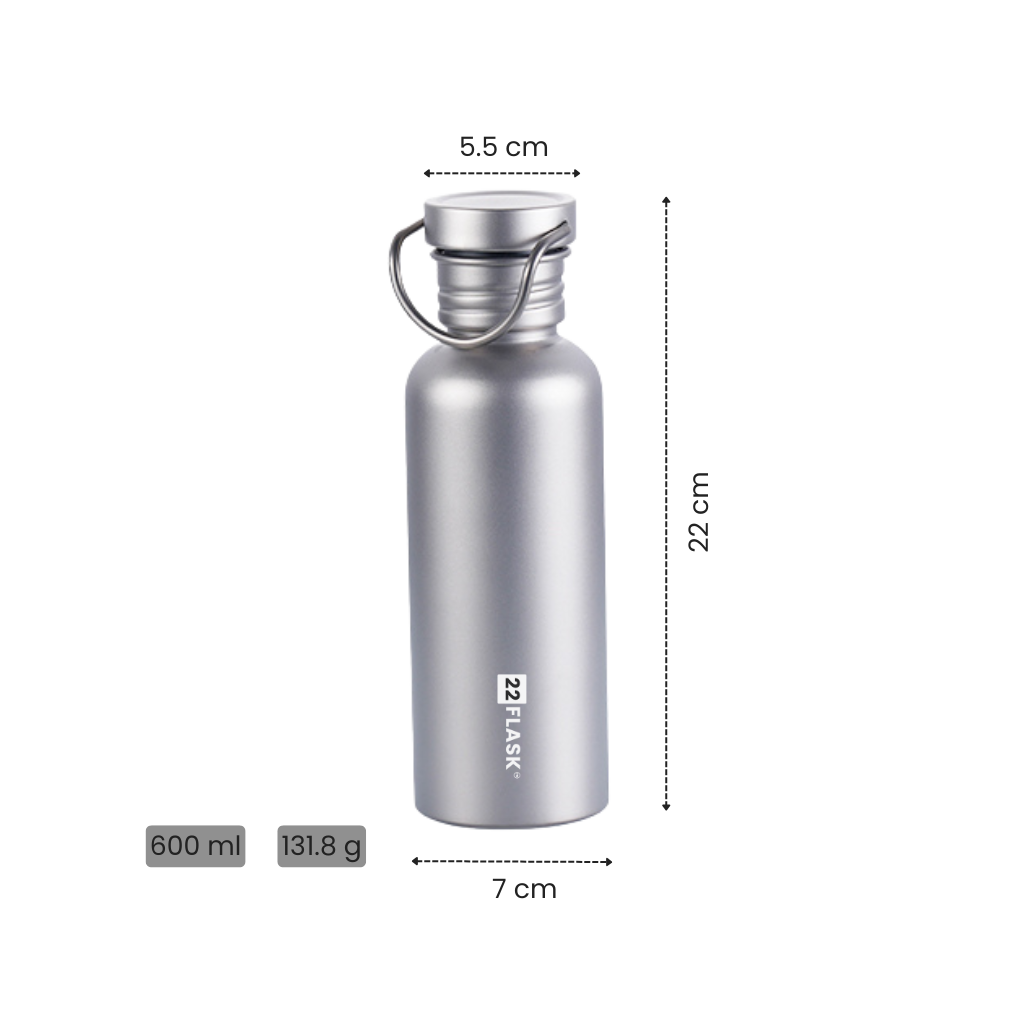 Titanium Single Layer Travel Bottle, Ultra Light & Leak Proof