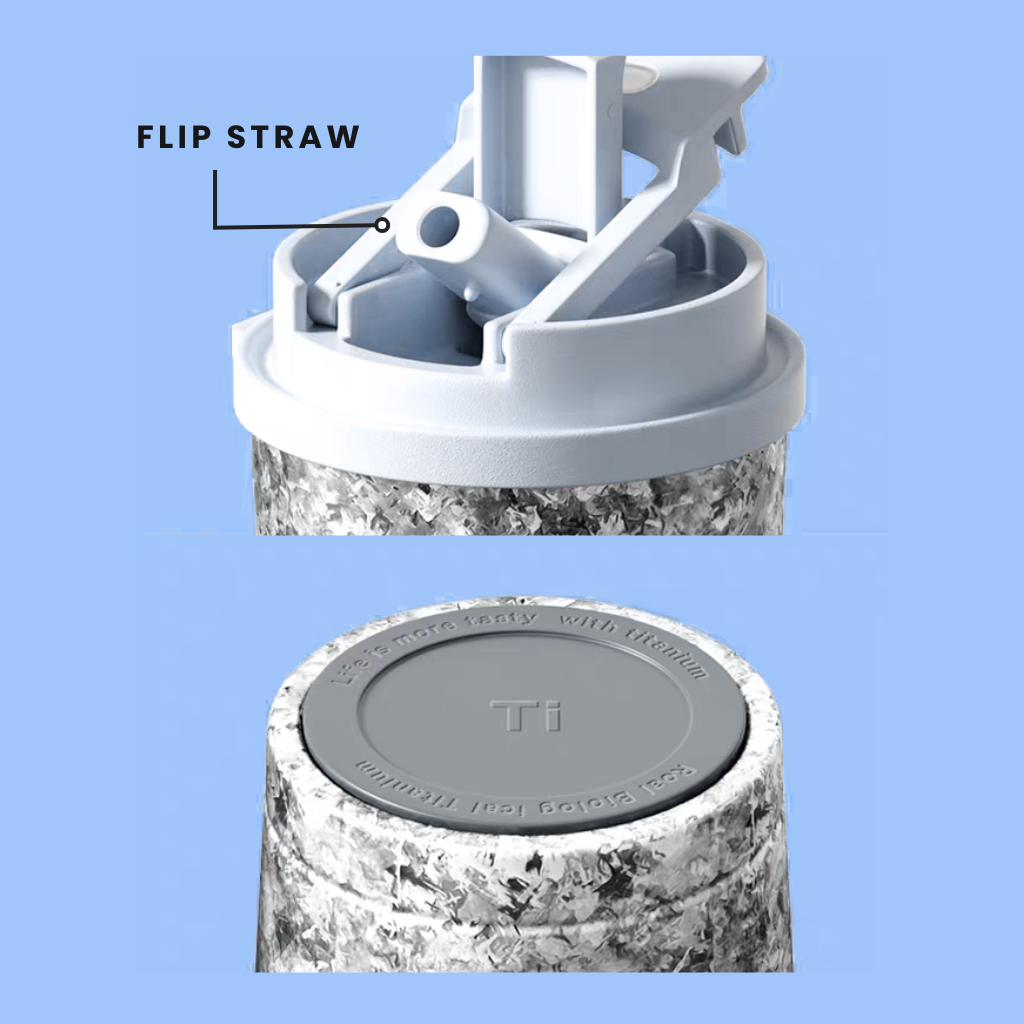 17oz (500ml) Ti Double-Wall Tumbler with Flexible Straw Cap