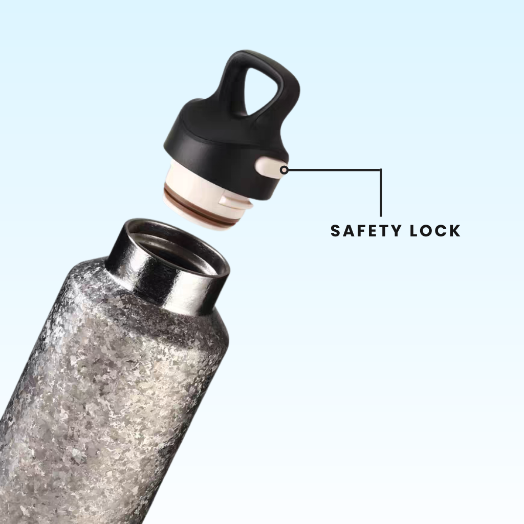 20 oz (600ml) Ti Double-Wall Insulated Travel Bottle with Safety Lock